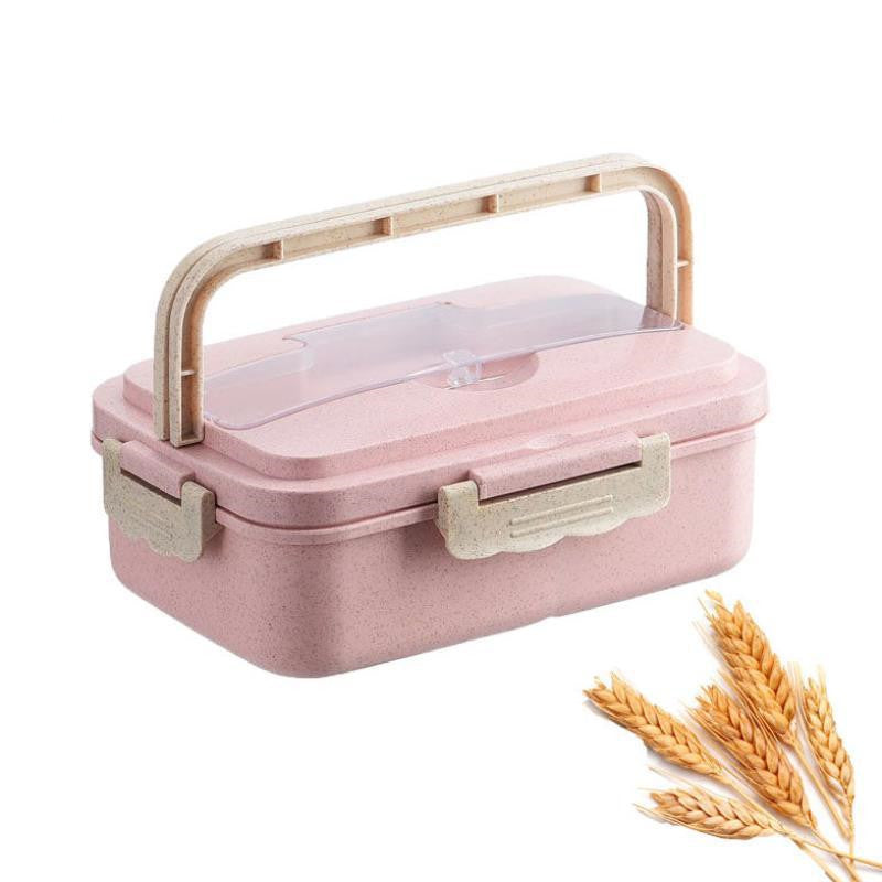 Student Lunch Box Three Grid Plastic Lunch Box