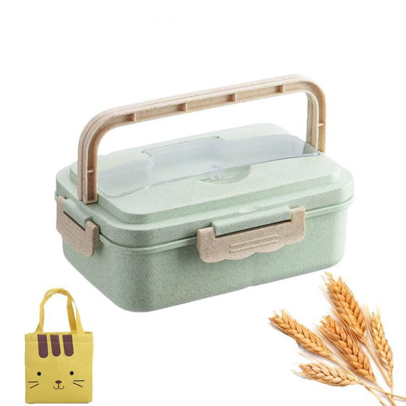 Student Lunch Box Three Grid Plastic Lunch Box
