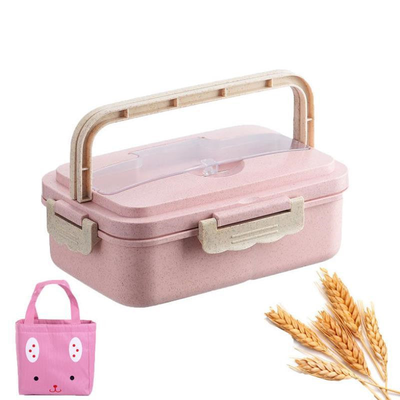 Student Lunch Box Three Grid Plastic Lunch Box